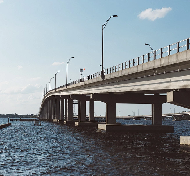 Bridge over blue water